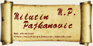 Milutin Pajkanović vizit kartica
